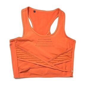 GymShark Athletic Orange Sleeveless Moisture Wicking Top Cropped Top sz‎ S/M